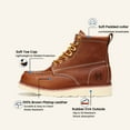 thumbnail image 3 of EUHVB806 Men’s 6" Soft Toe Work Boots, Brown Pitstop Leather, Slip & Oil Resistant, Water Resistant, EH Rated, Rubber/EVA Outsole, 3 of 8