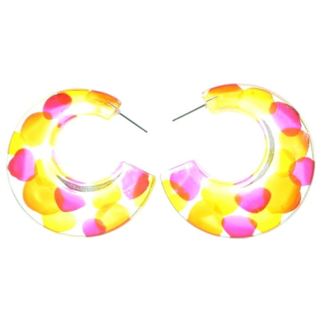 Dotted Hoop - Mi Amore Polka Dot Hoop-Earrings Clear/Multicolor