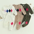 thumbnail image 4 of KYAIGUO 2PCS Baby Newborn Pullover Sweatshirt Top and Pants for Girls Boys,Spring Casual Crewneck Track Suits Outfits Fall Long Sleeve Sweatershirt+sweatpants for 0-3Y, 4 of 9