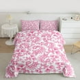 thumbnail image 2 of Manfei Paisley Full Size Comforter Sets,Retrp Rustic Flower Bedding Comforter Set,Pink White Bedding Sets For Girl,Luxury Bedroom Decor Reversible,3pcs, 2 of 8