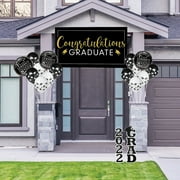 Black Graduation Outdoor House Decorating Kit, Large Party Decor, 30 Pieces