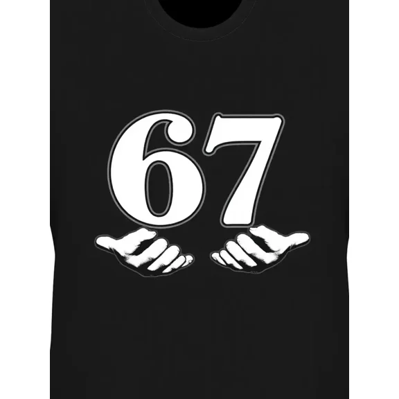 Black Number 67 Print T Shirt Men Women Classic Crewneck Short Sleeve Casual Daily Wear Graphic Tee Top Breathable Cotton, All Seasons, Casual Crew Neck Top, Relaxed Fit