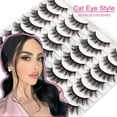 thumbnail image 2 of Eyelashes Natural Look Faux Mink Lashes Pack Handmade Fluffy False Eyelashes 14 Pairs Cat Eye Lashes, 2 of 5