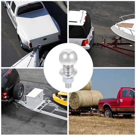 FONDOTIN Trailer Hitch Tow Ball Silver Plated Zinc 1Set Towing Ball For Vehicles