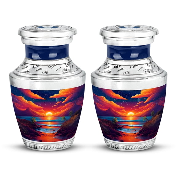 SABURIAL Beach Urn - Human Remain Urns - 3 Inch - Pack Of 2 - Decorative Urn For Adult Mom & Dad - Keepsake For Ashes - Memorial Urns For Adult Male & Female