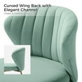 thumbnail image 4 of Velvet Wingback Accent Chair Upholstered Makeup Vanity Chair Bedroom Living Room Sage, 4 of 11