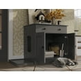 thumbnail image 5 of Palace Imports 100% Solid Wood Ziva 2-Door Cat Litter Box Enclosure with 2-Drawers and Litter Catch, Gray, 5 of 6