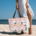 thumbnail image 3 of Wukai Cute Sushi Print Zipper Bag,large Beach Tote Bag,Waterproof Sandproof Bag,Grocery and Picnic Tote Travel Bag, 3 of 5