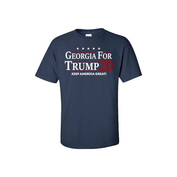 Political Trump 2020 Georgia for Trump Adult Short Sleeve T-Shirt-Navy-XXXL