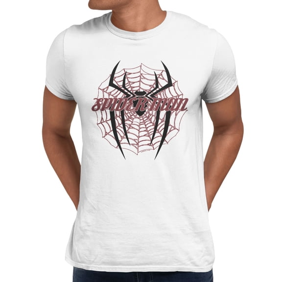 Marvel Spider-Man Brand New Day Men's Web Background T-Shirt (Bright White, S-XXXL)
