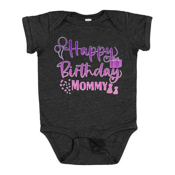 Inktastic Purple Happy Birthday Mommy Boys or Girls Baby Bodysuit