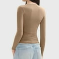 thumbnail image 4 of Sevevn Women's Fashion Casual Round Neck Solid Color Long Sleeve T Shirt Pullover Tops Family Gifts, 4 of 7