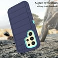 thumbnail image 3 of Asuwish Compatible with Samsung Galaxy S24 Ultra 5G Phone Case Hybrid Rugged Shockproof Hard Protective Drop Proof Full Body Heavy Duty Mobile Cell Cover for S24Ultra 24S S 24Ultra Women Men Blue, 3 of 6
