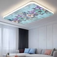 thumbnail image 2 of Spring Purple Flowers Magnetic Fluorescent Light Covers for Ceiling Lights 2x4Ft, Floral Mottled Teal Wall Retro Office Classroom Kitchen Drop Ceiling Light Covers Lighting Filters Shade Panel 4Packs, 2 of 9