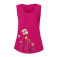 thumbnail image 2 of Tiqkatyck Tank Tops for Women Trendy Women's 2025 Chic Round Neck Short Sleeve Shirts 2D Printed Casual Loose Fit Vest Sleeveless Tunic Tops Summer Tops for Women Hot Pink L, 2 of 7