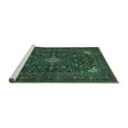 thumbnail image 2 of Ahgly Company Machine Washable Indoor Square Persian Turquoise Blue Traditional Area Rugs, 4' Square, 2 of 4
