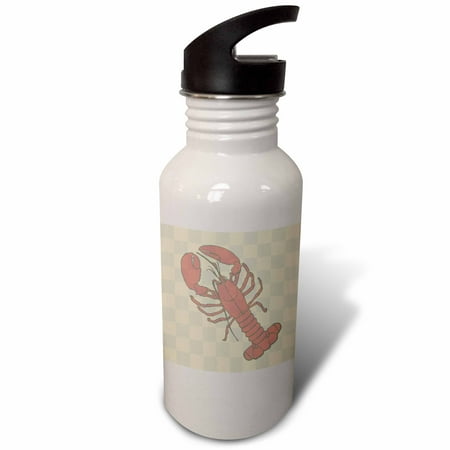 

Red Lobster Checkered Art - Beach Themed - Ocean 21 oz Sports Water Bottle wb-55723-1