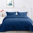 thumbnail image 3 of ANMINY Luxurious Hypoallergenic Quilt Set, 2-Piece, Dark Blue, Microfiber Bedding Set, Twin, 3 of 8