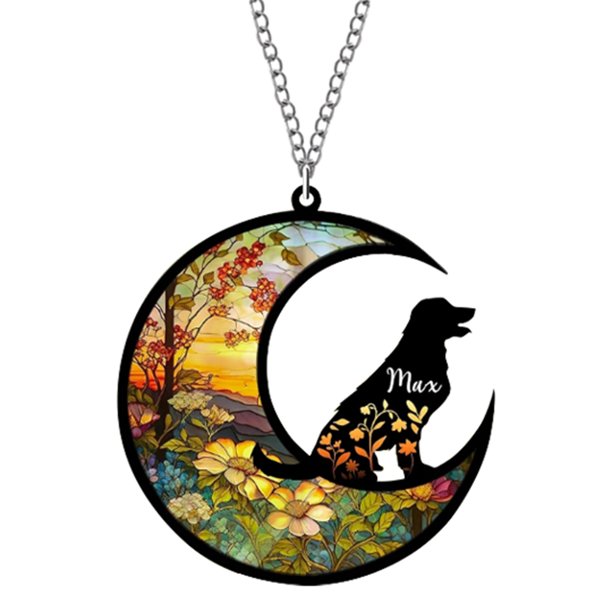 Dog Memorial Suncatcher, Dog Memorial Gift For Loss Of Dog, Personalized Dog Ornaments Pet Sympathy Gifts For Dog Lovers