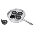 thumbnail image 2 of Egg Poacher Pan, 4-Cup Induction Compatible Poached Egg Maker with Nonstick Detachable Cups, Stainless Steel Skillet Set Includes Lid & Silicone Spatula for Stovetop Cooking, 2 of 10