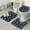 Black Cartoon Dinosaurs, variant on Black Cartoon Dinosaurs Skeletons Pattern Bathroom Rugs Sets 3 Piece,Toilet Cover Set,Absorbent Non Slip Bathroom Mats Sets with U-Shaped Contour Rug Toilet Rug Set
