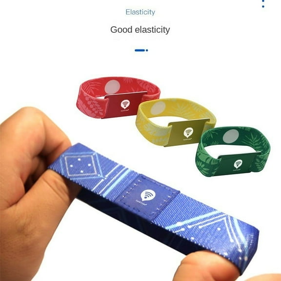 Popular woven nfc bible bracelet wrist heat transfer elastic bracelet sports event rfid elastic wristband
