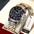 thumbnail image 2 of POEDAGAR New Fashion Mens Watches Blue Luxury Top Brand Big Dial Military Quartz Watch Leather Sport Waterproof Chronograph, 2 of 5