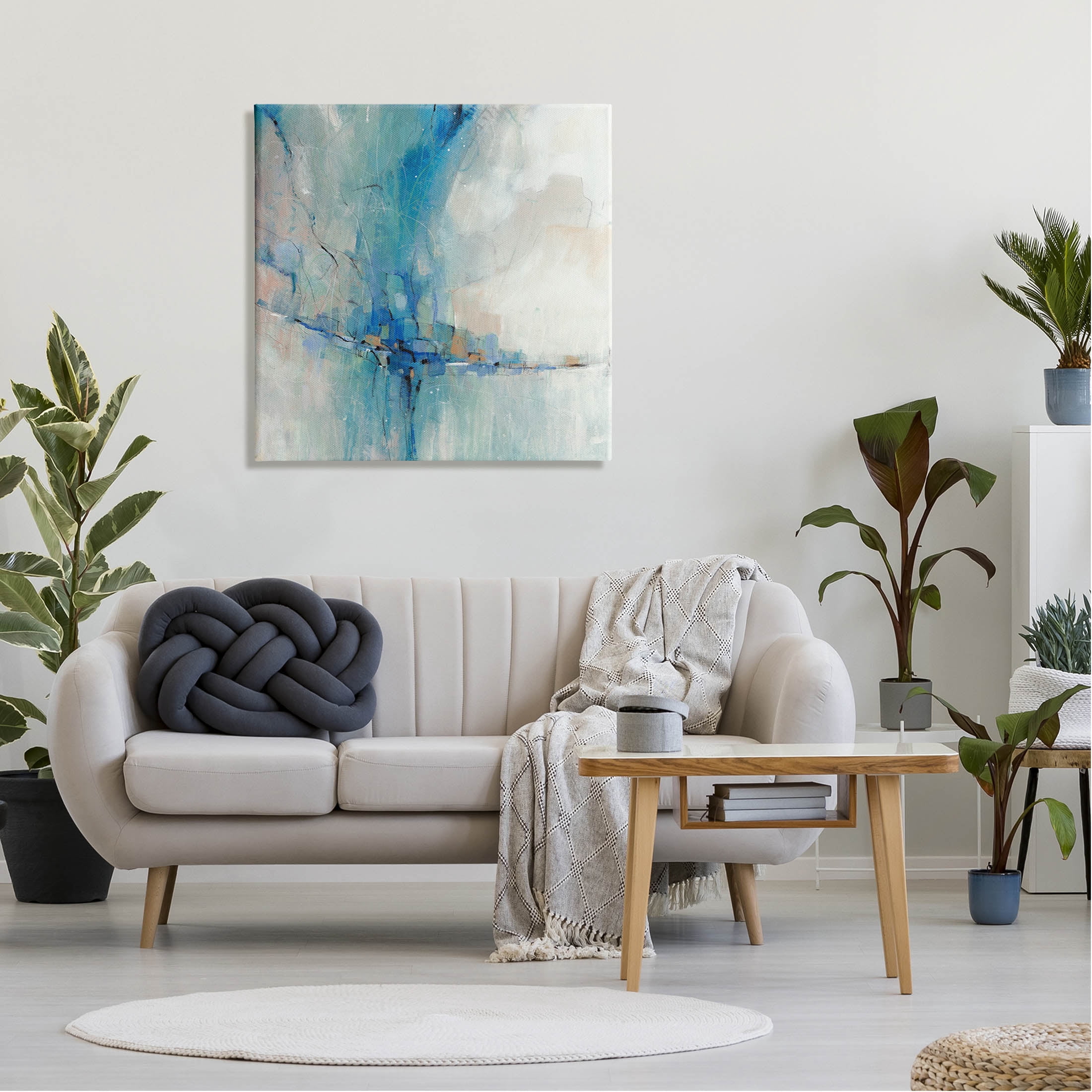Stupell Industries Abstract Blue Square Shapes Painting Gallery Wrapped Canvas Print Wall Art, Design by Tim OToole