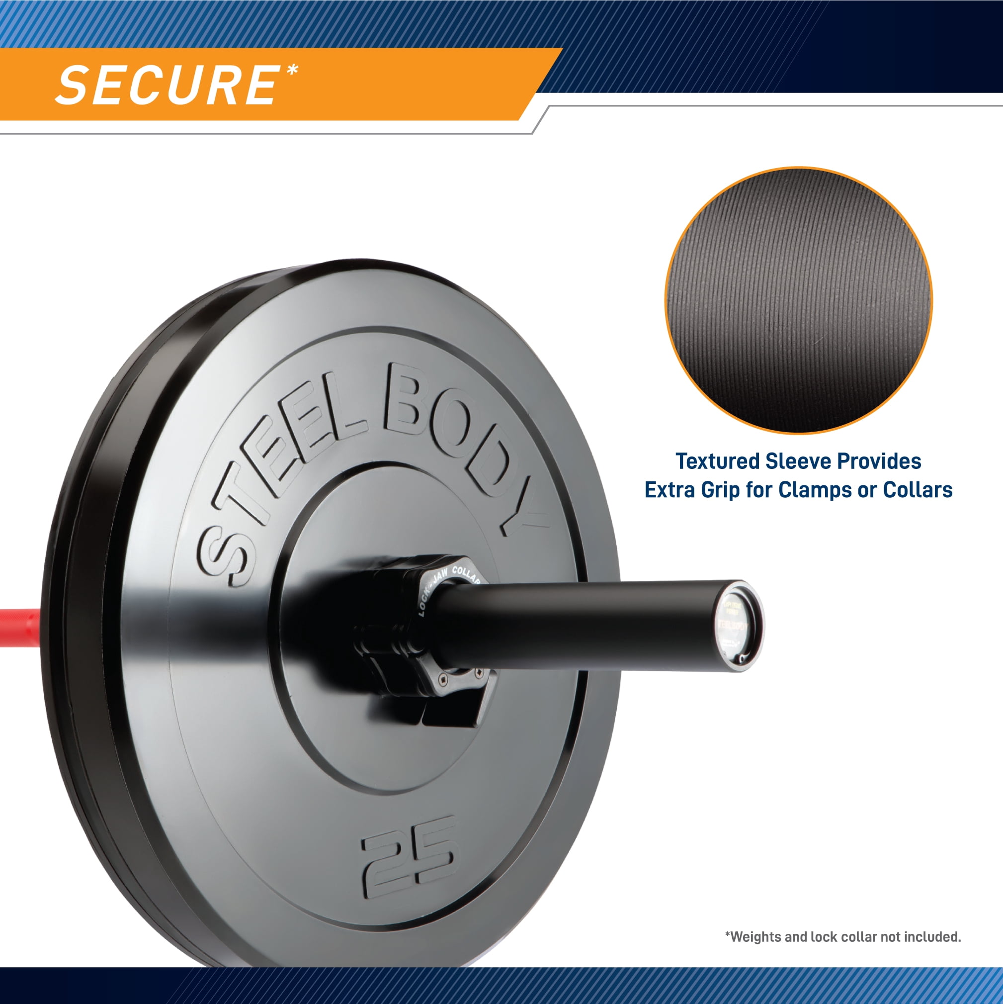 SteelBody by Marcy Red and Black 35lb Olympic Barbell STB-1000RB