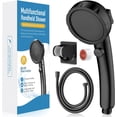 thumbnail image 1 of HEROBAI High Pressure Shower Head with Handheld, Water Saving Shower Head with Stop Button and 3 Modes, Detachable RV Shower Head with Hose and Self-Adhesive Bracket (Black), 1 of 7