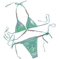 thumbnail image 1 of VBARHMQRT Bikini de Natation pour Femme Aguichant à Estampage à Chaud à Bretelles Maillot de Bain Deux Pièces, 1 of 7