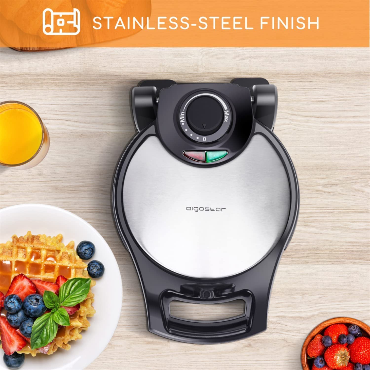 Buy Belgian Waffle Maker, 8 Inch Flip Waffle Irons with NonStick