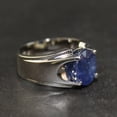 thumbnail image 2 of Natural Unheated Blue Sapphire Neelam Stone Elegant Style Ring for Men and Women in 925 Sterling Silver Birhstone Gift, 2 of 3
