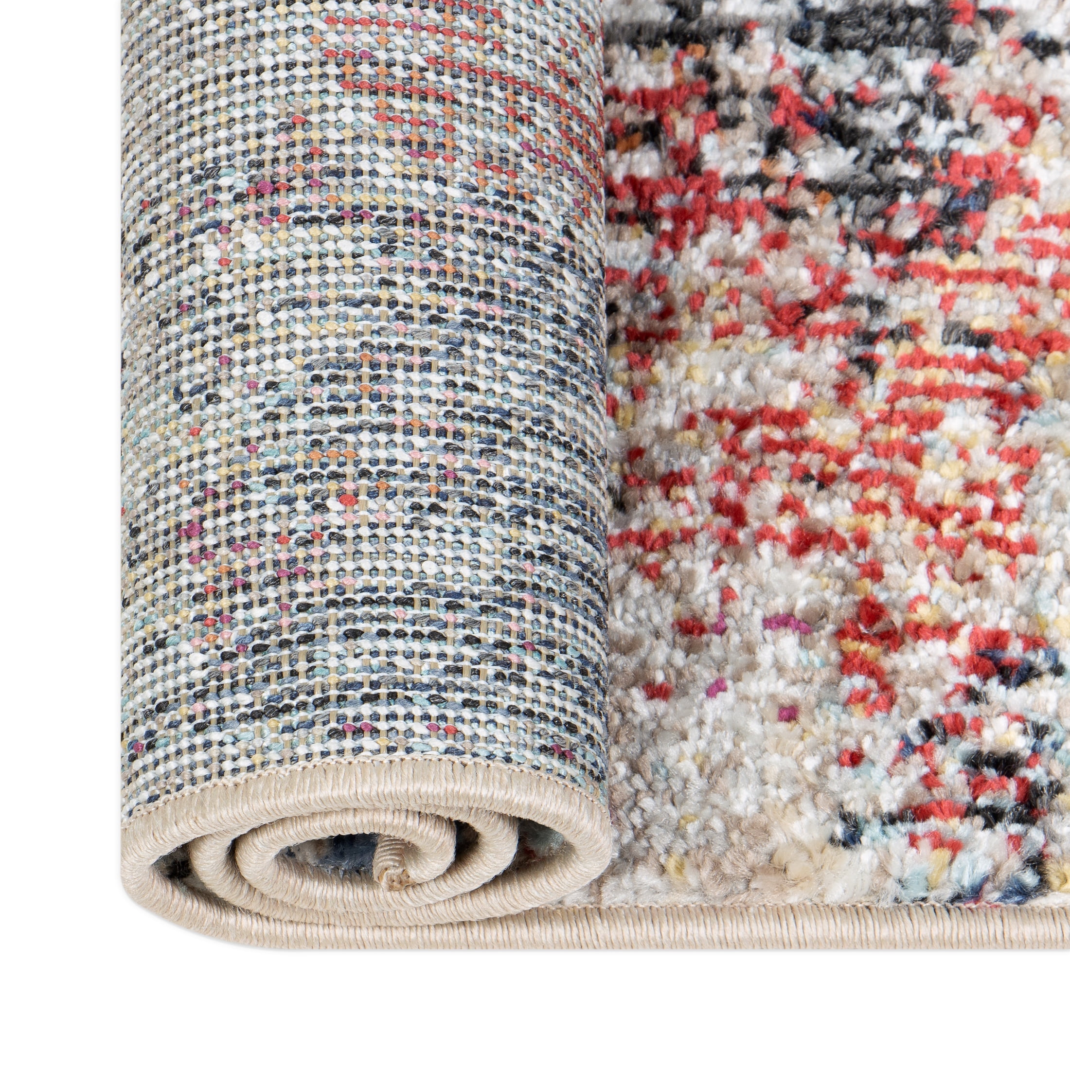 Mainstays Modern Morgana Multi-Color 5' x 7' Woven Olefin Area Rug with Frieze Accents