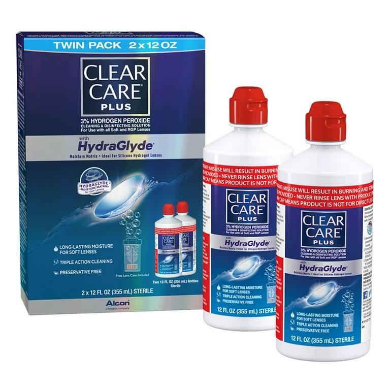 Clear Care Plus Contact Lens Cleaning Liquid Solution for Daily