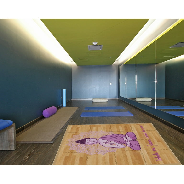 Buddha Yoga Floor 8 X 8 Printed Faux Hardwood Exercise Mat
