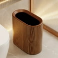 thumbnail image 5 of Brown Space Saving Trash Can with Press Lid, Narrow Design Garbage Bin for Kitchen and Bathroom, 5 of 5