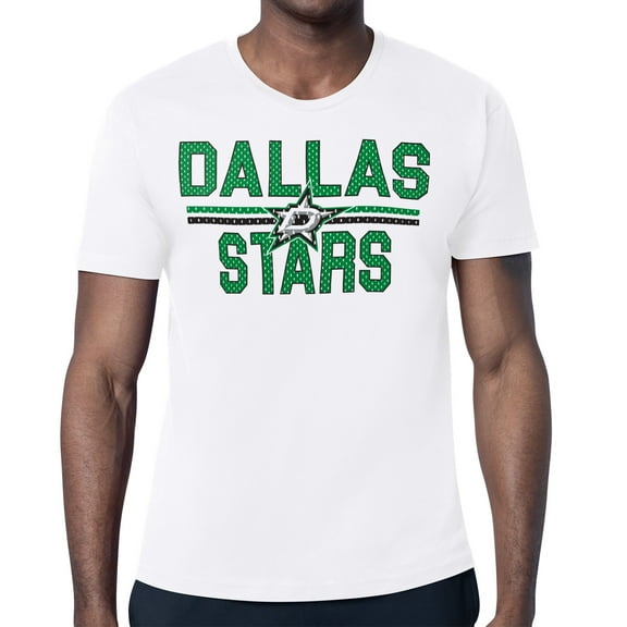 Men's Starter White Dallas Stars Mesh Look Team Name T-Shirt