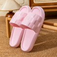 thumbnail image 4 of Unisex House Slippers, Plaid Pattern Indoor Slides, Soft EVA Open Toe Slippers, Comfort Bedroom Footwear, Non‑Slip Casual Summer Slippers for Household Daily Everyday Wear Pink, 4 of 5