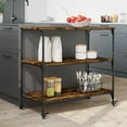 thumbnail image 4 of vidaXL Kitchen Trolley Smoked Oak 40.2"x19.7"x37.4" Engineered Wood, 4 of 12