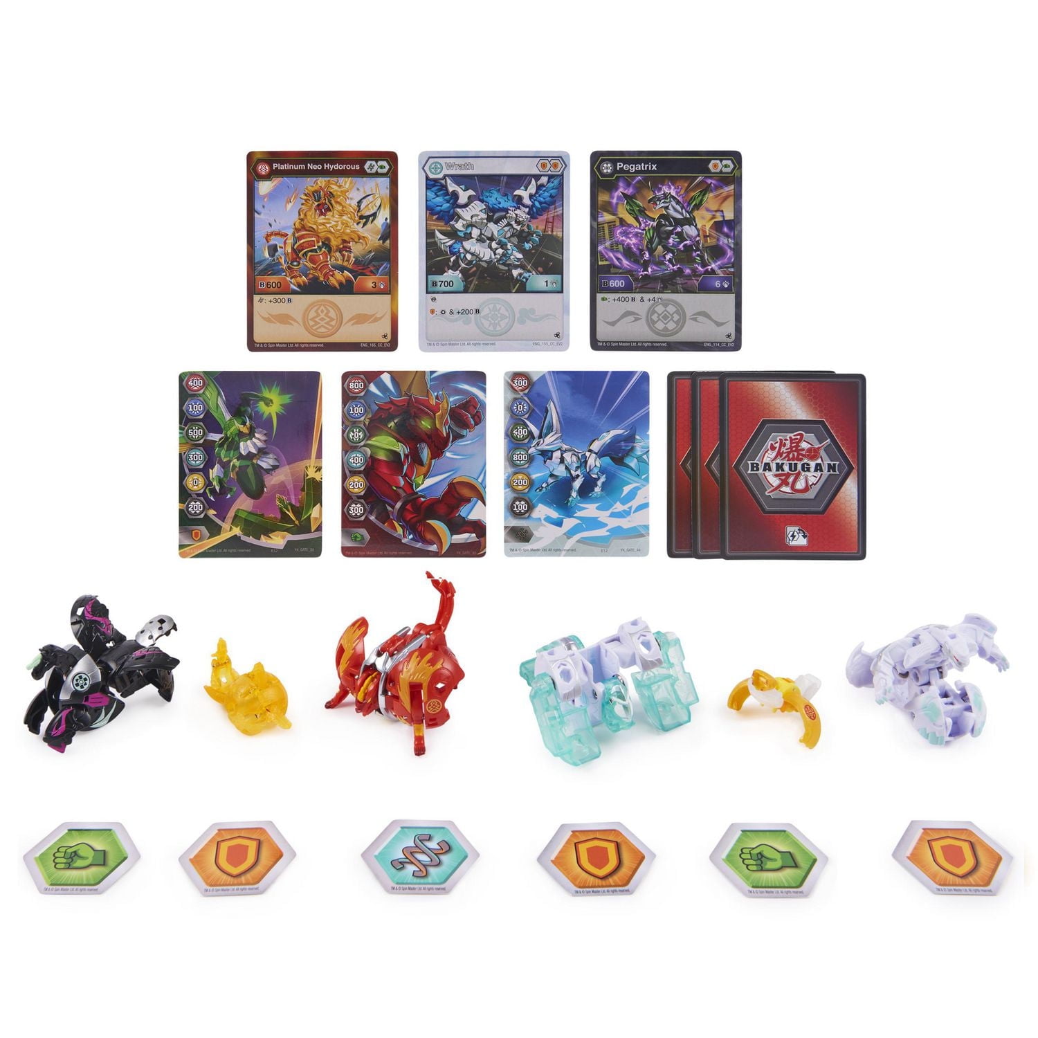 Bakugan Evolutions, Battle Strike Pack Neo Hydorous et Babadrill, 6 figurines articulées Bakugan, 9 cartes à collectionner et 8 BakuCores, jouets pour garçons à partir de 6 ans