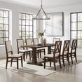 thumbnail image 2 of Pemberly Row Contemporary 9-Piece Dining Table Set in Dark Oak/Creme, 2 of 10