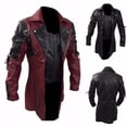 thumbnail image 5 of Chaqueta de cuero de motocicleta de gran tamaño para hombres europeos y americanos, ropa para hombres, 5 of 5