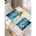 thumbnail image 5 of Summer Starfish Placemats Set of 8, Blue Wood Grain Ombre Coastal Placemats for Dining Table, Place Mats for Kitchen Tabletop, Waterproof Wipeable Dining Table Mats Set, 5 of 9