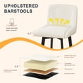 thumbnail image 5 of MultiHaven 26" Swivel Bar Stools Set of 2,Square Back&Metal Legs,PU Leather Counter Height Chairs for Kitchen Island,Bar,Cafe-Bright White, 5 of 10