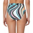 thumbnail image 2 of Sanctuary MULTI Wavy Printed High-Waist Swim Bottom, US Small, 2 of 3