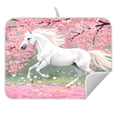 thumbnail image 5 of Ryvnso Horse in Peach Forest Dish Drying Mat for Kitchen Countertop 16x18 Small Dish Pad Drainer Rack Dish Sink Mats, 5 of 7