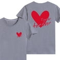 thumbnail image 2 of WREESH Family Matching T-Shirts for Men Comfortable Crew Neck Short Sleeve Tops with Heart Prints for Family Outings Gray, 2 of 5