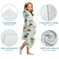 thumbnail image 7 of Light Green Dinosaurs Volcanoes Pattern Hooded Bath Towel，50"x30" for Ages 3 To 12 Kids, Quick Dry Lightweight Soft Microfiber Hood Beach Towel Cover Up for Kids, 7 of 7