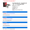 thumbnail image 2 of Front Brake Shoe Set - Compatible with 1965 - 1977 Volkswagen Beetle 1966 1967 1968 1969 1970 1971 1972 1973 1974 1975 1976, 2 of 2